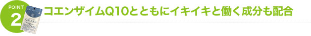 コエンザイムQ10とともにイキイキと働く成分も配合