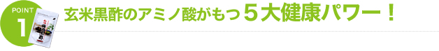 黒酢のアミノ酸がもつ５大健康パワー！