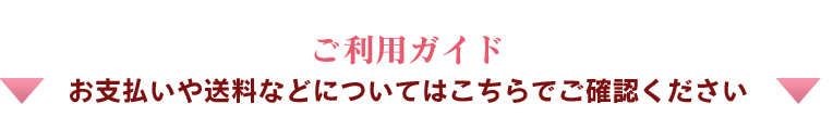 ご利用ガイド　お支払いや送料などについてはこちらでご確認ください