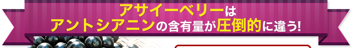 アサイーベリーの圧倒的な実力